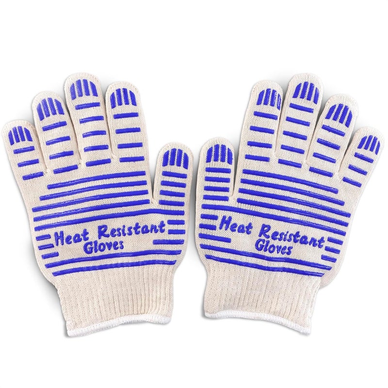 V TOWER Heat Resistant Gloves - Aramid Oven Gloves with Fingers for Cooking & Grilling, Lightweight BBQ Gloves with Cotton Lining, Non-Slip 9.45x3.94 Kitchen Mitts for Baking & Frying, Kitchen Gift for Chefs - Image 1